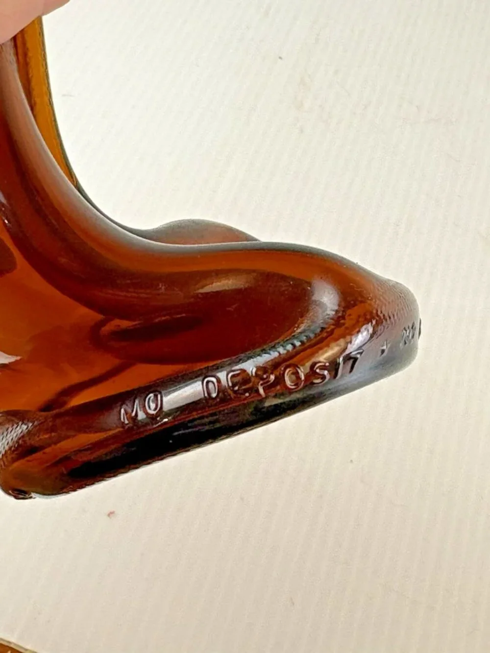 Vintage Swung Stretched Anheuser-Busch Amber Beer Bottle Vase MCM Sculptural 11